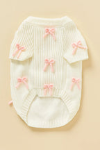 Pink Bow-3D Motif Pet Sweater