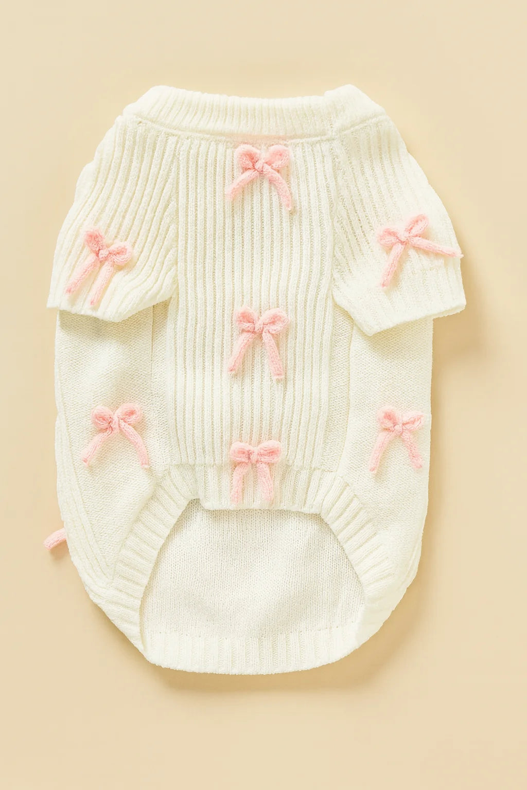 Pink Bow-3D Motif Pet Sweater