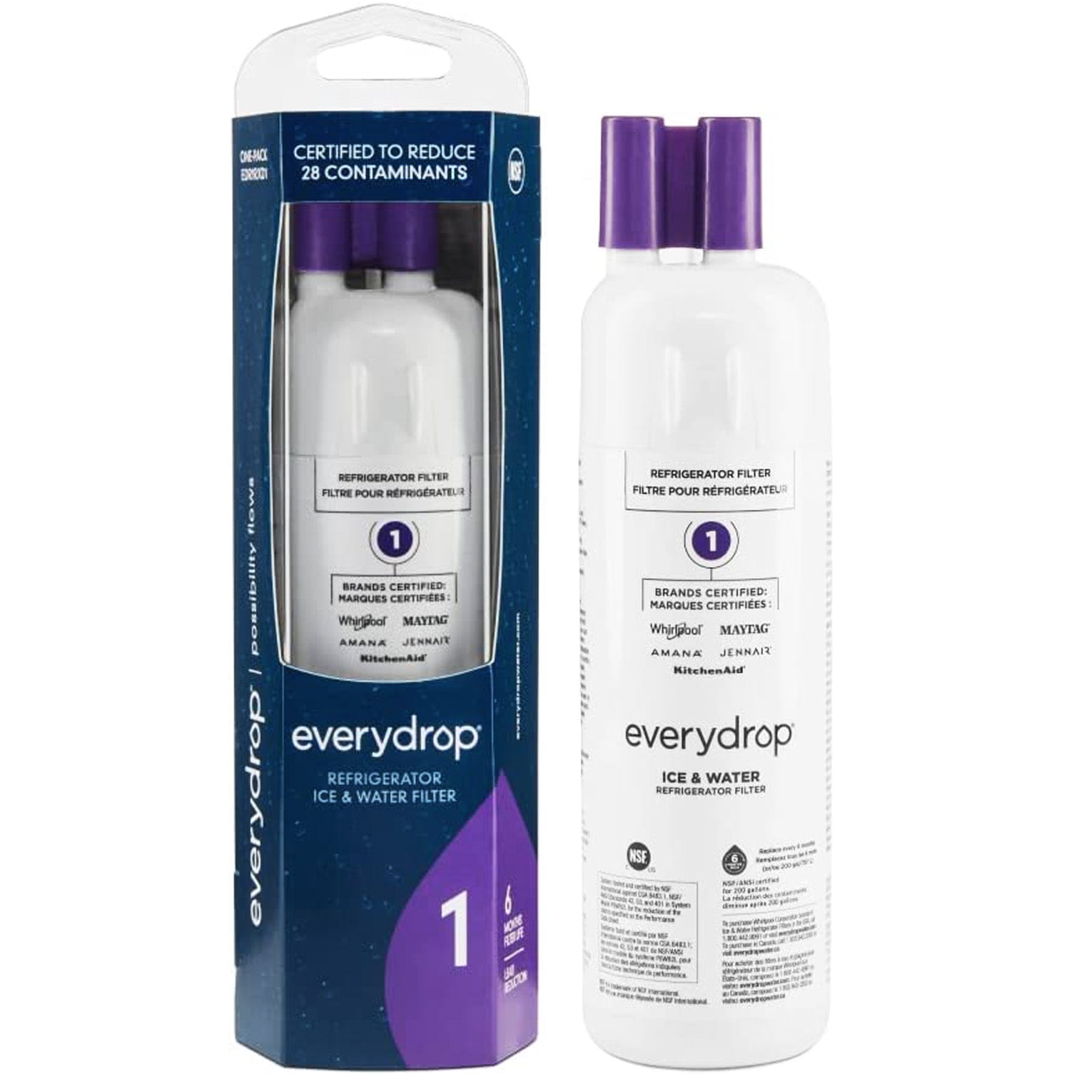 FILTER 1 - W10295370A refrigerator water filter 1 - EDR1RXD1