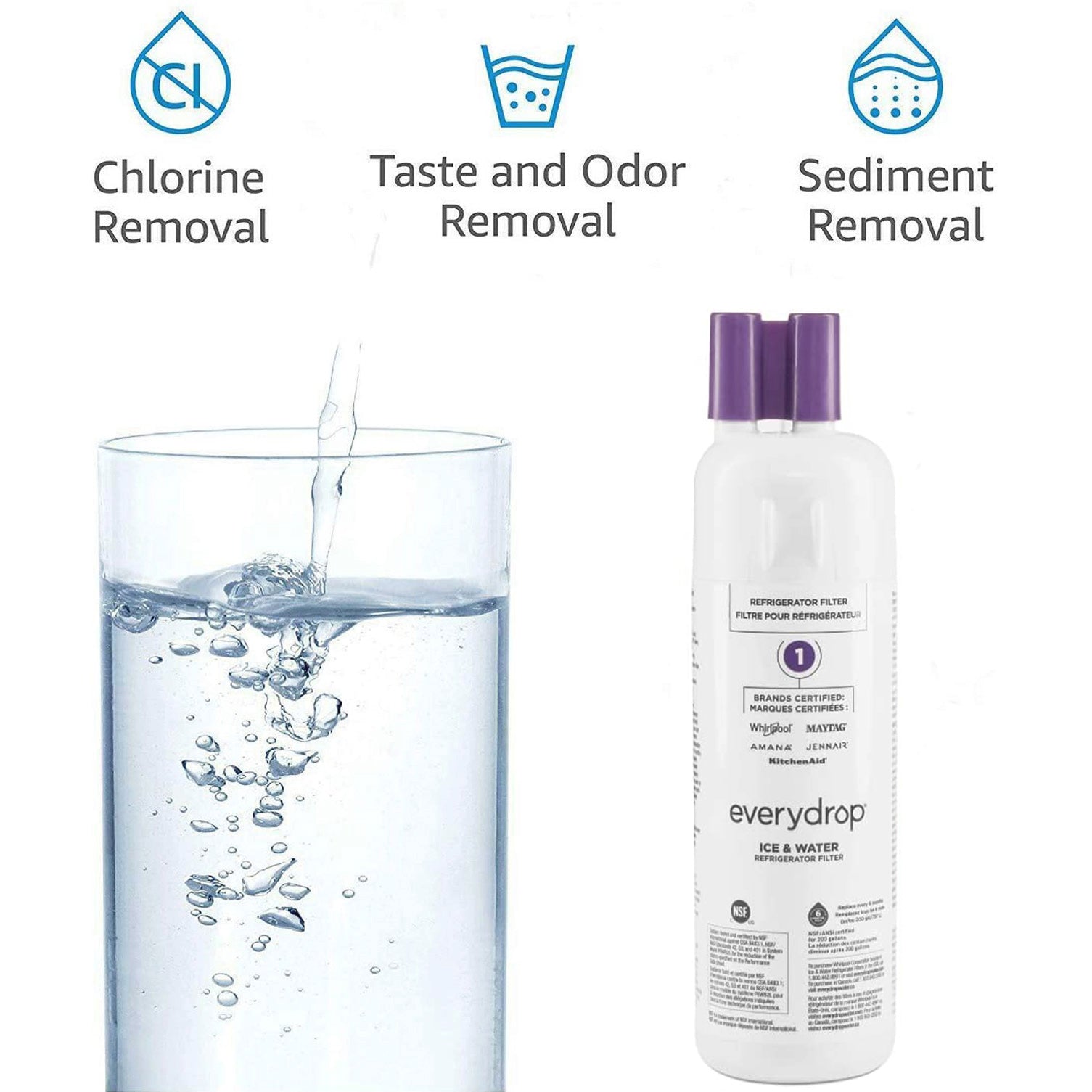 EDR1RXD1 water filter 1 - W10295370A refrigerator water filter 1