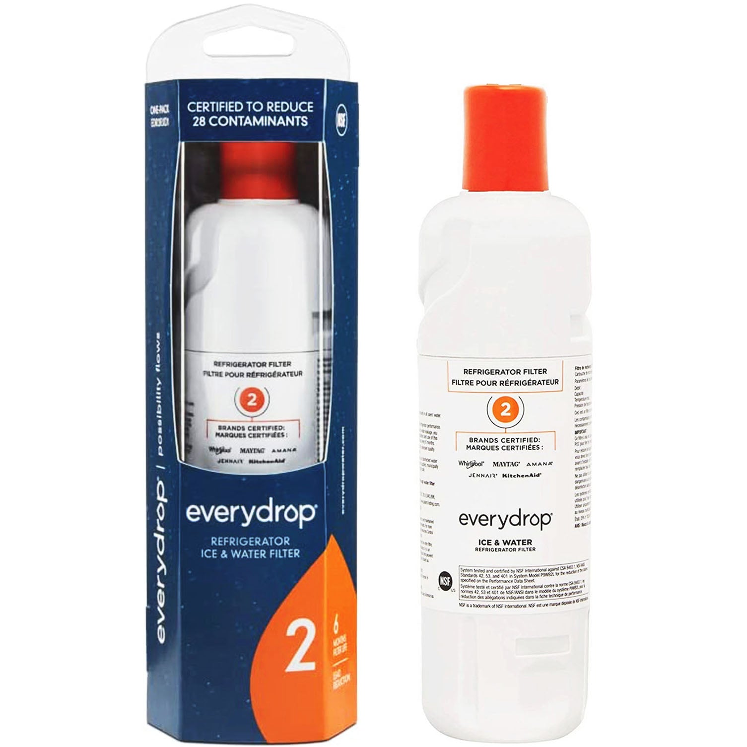 EDR2RXD1 water filter 2 - W10413645A refrigerator water filter 2