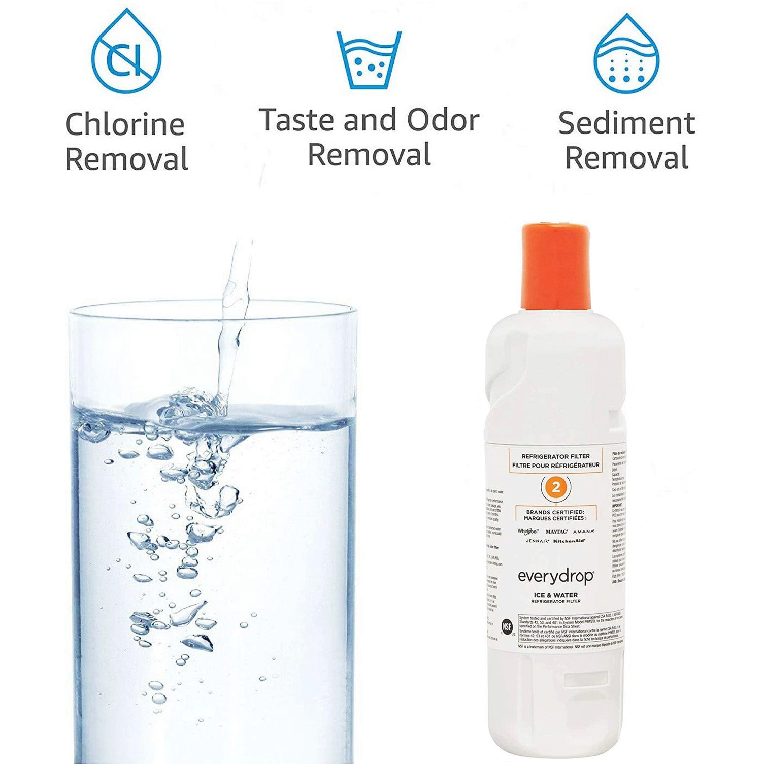 EDR2RXD1 water filter 2 - W10413645A refrigerator water filter 2