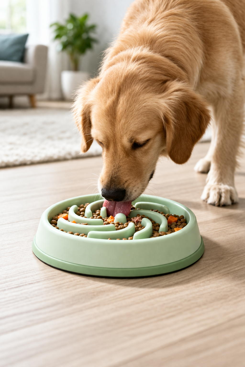 Slow Feeder Dog Bowl – Anti-Choke Puzzle Feeding Bowl for Fast Eating Dogs